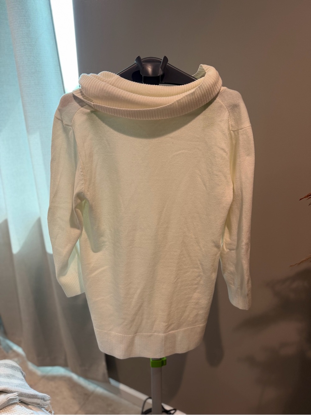 Cream Off-Shoulder Cowl Neck Women’s Sweater